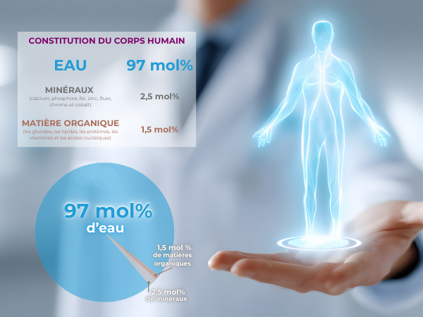 ADIMAS | Quelle part occupe l'eau chez l'homme ?